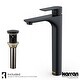 preview thumbnail 5 of 8, Karran Quattro Matte White Acrylic 16 in. Square Bathroom Vessel Sink with Faucet and drain in Matte Black