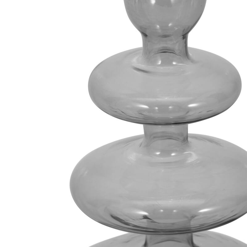Sculptural Glass Candle Holder with Rounded Accent Base - Modern Tabletop Candle Holder for Any Room