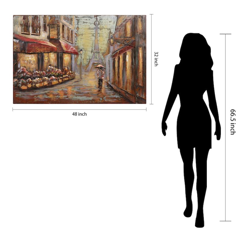 "Solo in Paris" Mixed Media Iron Hand Painted Dimensional Wall Art
