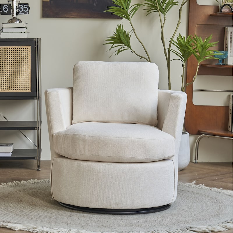 29.5" Polyester Swivel Arm Chair