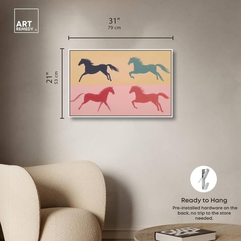 Galloping Quartet Canvas by Art Remedy