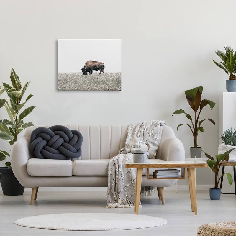 Stupell Buffalo Grazing Pasture Canvas Wall Art Design by Daniel Sproul