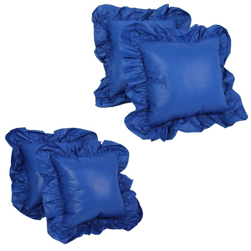 Blazing Needles Chintz 12-inch Throw Pillow (Set of 4) - Royal Blue