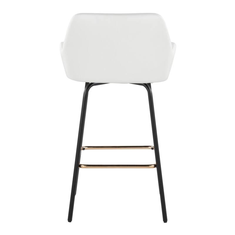 Porch & Den Galotti Fixed Height Counter Stool with Metal Legs & Square Footrest (Set of 2)