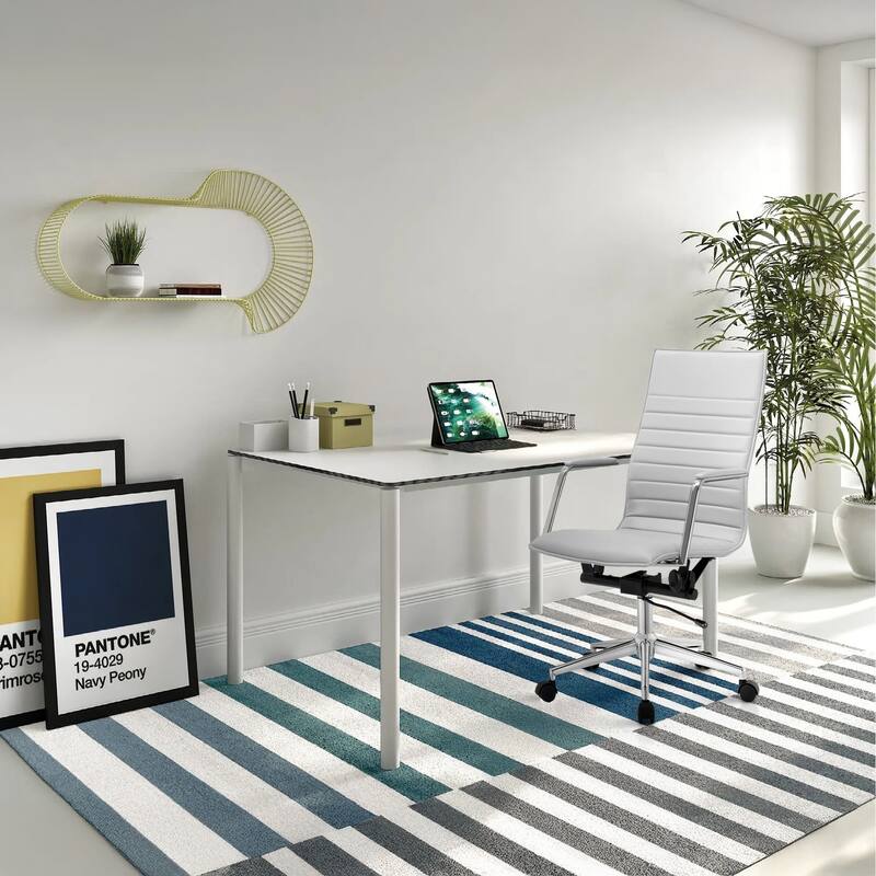 High Back Office Desk Chair | PU Leather | Adjustable Height, Tilt Lock | Computer Armchair for Executive, Conference, Meetings