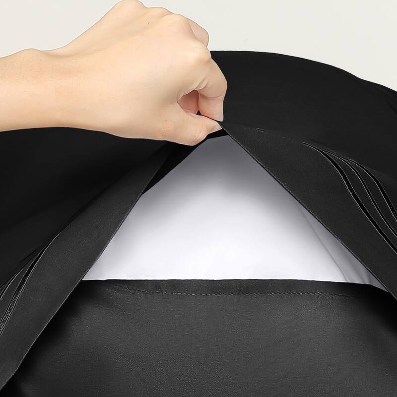 Polyester Pillow Cases Set of 2 for Hair & Skin, Cooling Pillow Covers - Black - Queen (20"x30")