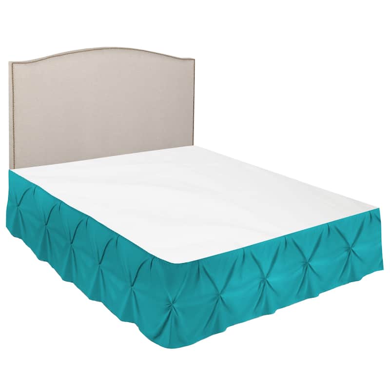 Nestl Pinch Pleat Bed Skirt - Soft Premium Microfiber Ruffle Bed Skirt - 14" Tailored Pintuck Wrap Around Dust Ruffle