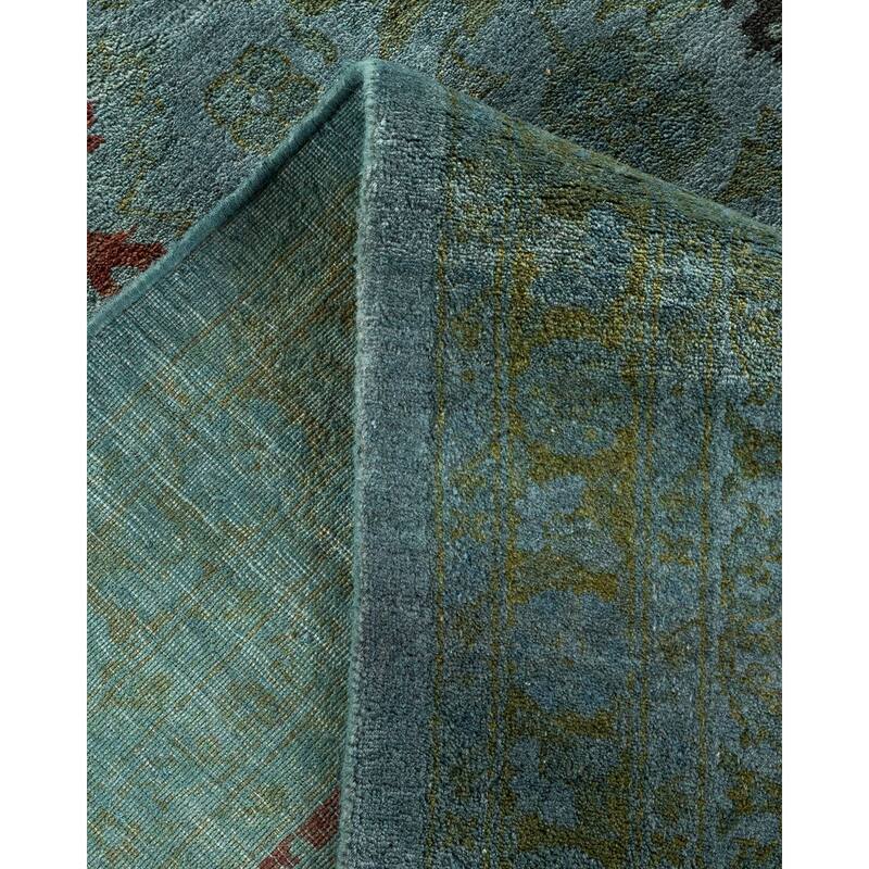 Overton Hand Knotted Wool Vintage Inspired Modern Contemporary Overdyed Gray Area Rug - 10' 3" x 13' 6"