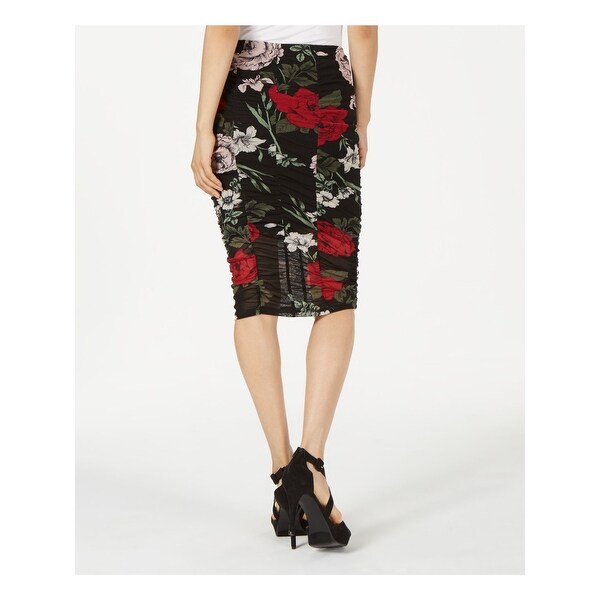 Womens black floral pencil skirt Clearance