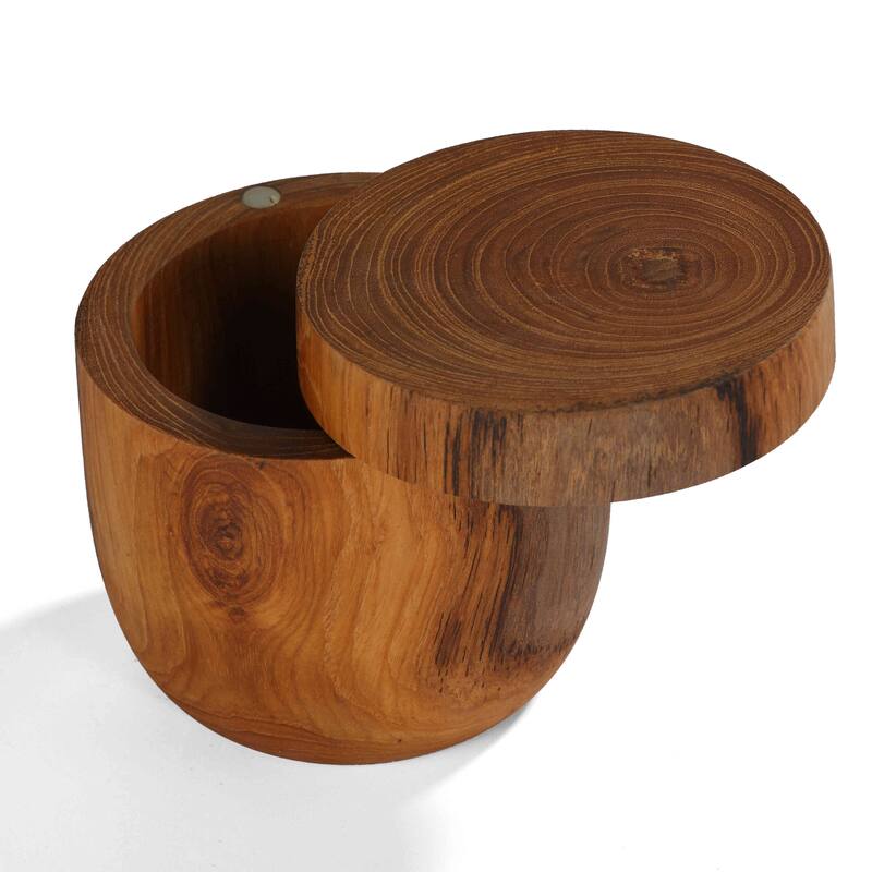 Bare Decor Spezia Teak Spice Bowl with Magnet Top