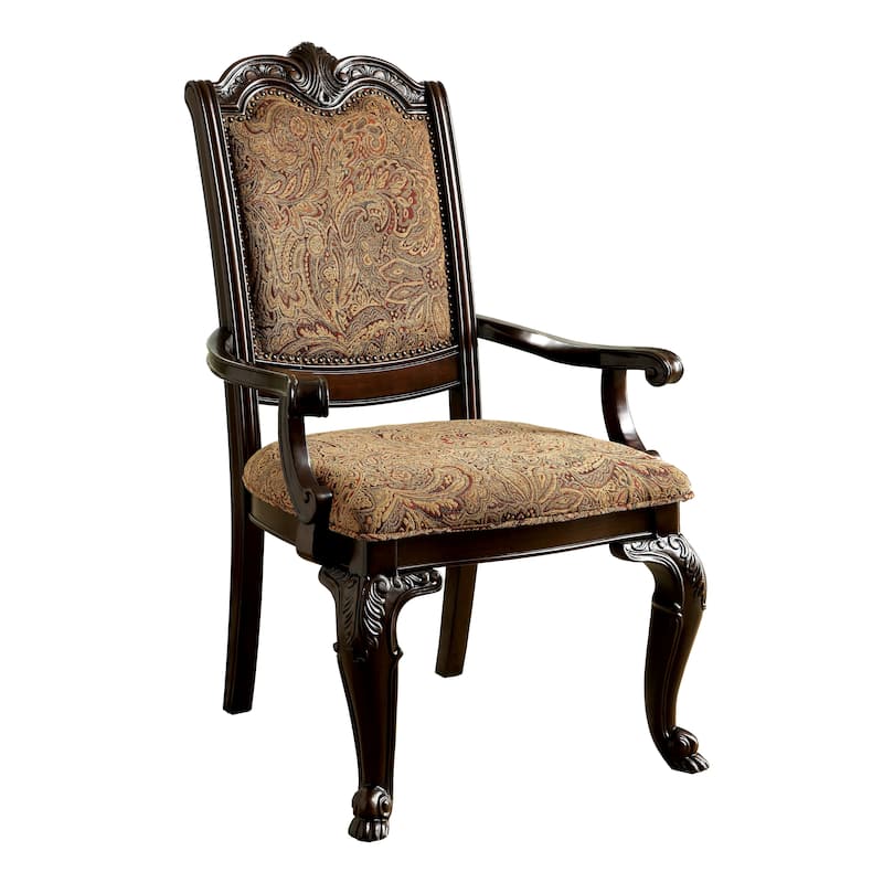 Furniture of America Kova Traditional Cherry Fabric Formal Arm Chairs (Set of 2)