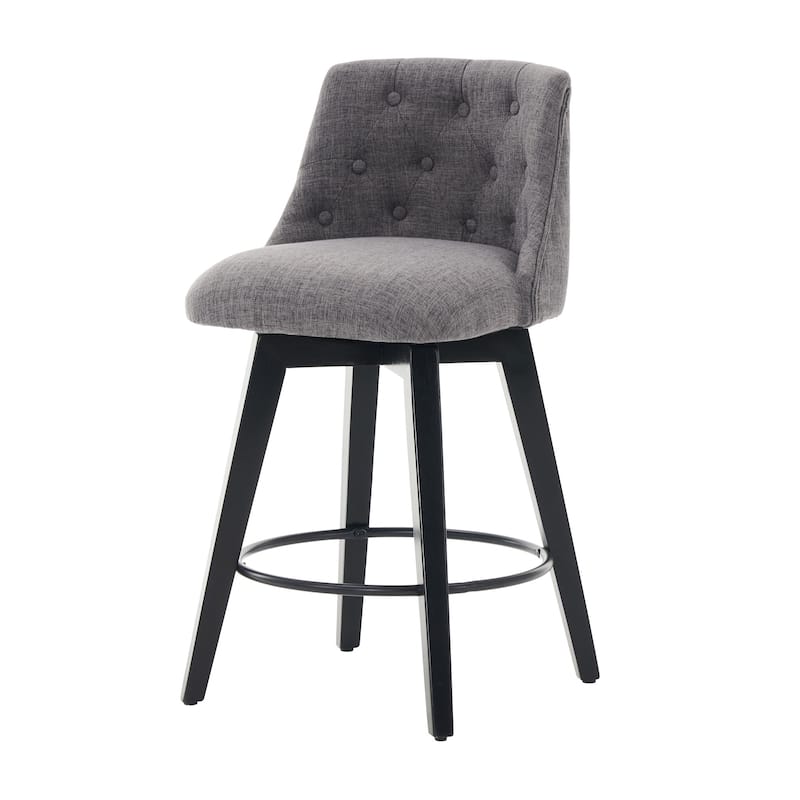 Ostweer Furniture 25" Linen Upholstery Bar Stool Set of 2 - White