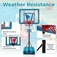 preview thumbnail 6 of 6, 3.8-4.4 Feet Height Adjustable Pool Basketball Hoop for Kids Teens and Adults