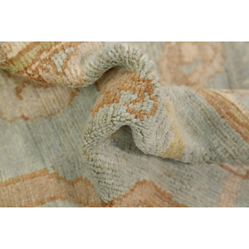 Hand Knotted Oriental 100% Wool Carpet Transitional All-Over Greys & Charcoal Oushak Area Rug - 9' 9'' X 8' 3''