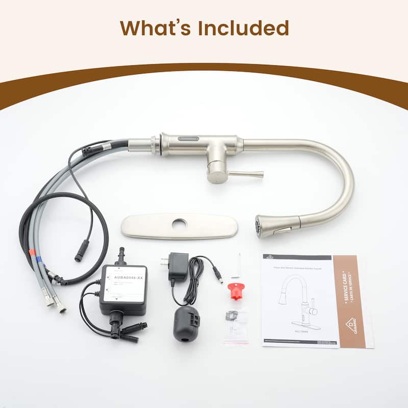 Smart Touchless Single Handle Pull-Down Sprayer Kitchen Faucet with Infrared Sensor and Smart Voice Control