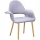 preview thumbnail 55 of 71, Organic Upholstered Fabric Modern Armchair with Natural Wooden Legs for Dining Room Office or Accent Lounge Side Chair