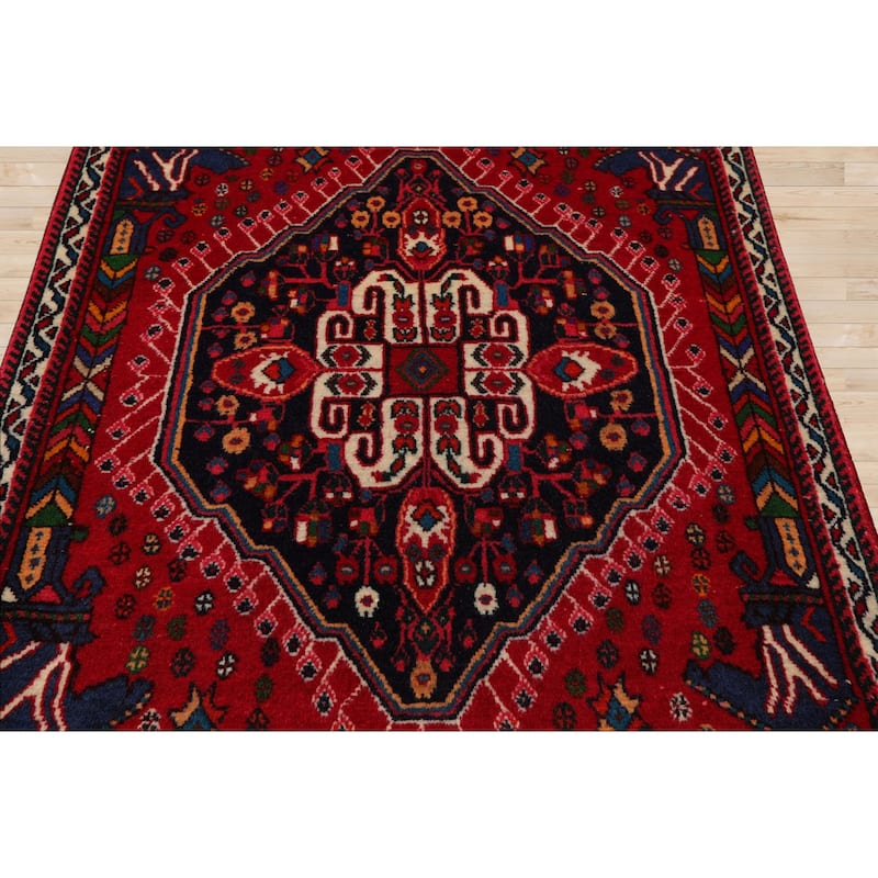2'1''x2'1'' Square Hand Knotted Wool Navy Chagaei Traditional Area Rug - 2' 1'' x 2' 1''-Square