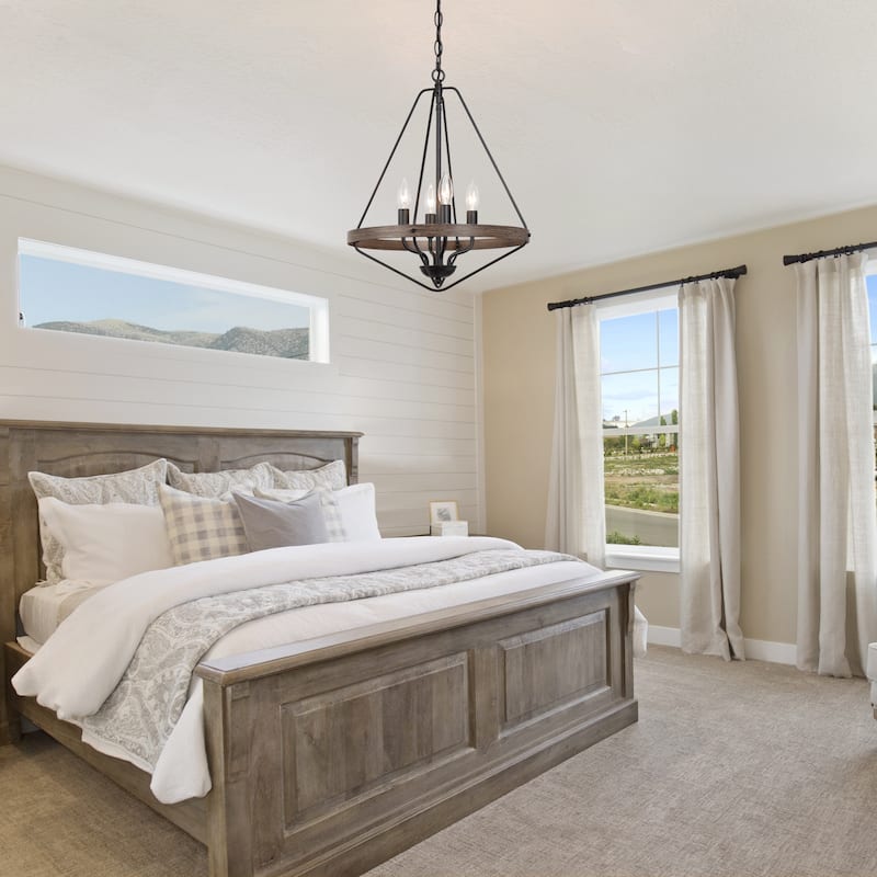 Farmhouse 4-Light Lantern Chandelier Kitchen Island Lights - L 15.5"x H 20"