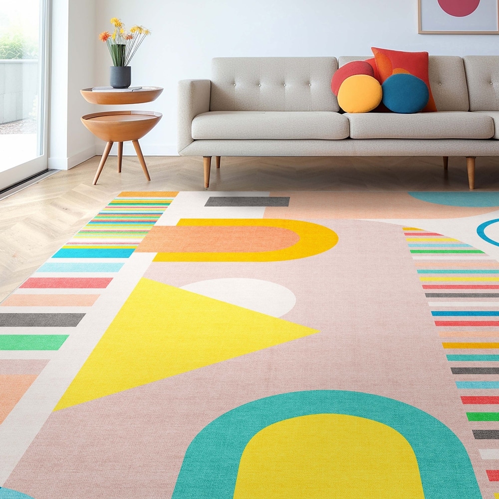Well Woven Apollo Parade Modern Geometric Kids Flat-Weave Area Rug