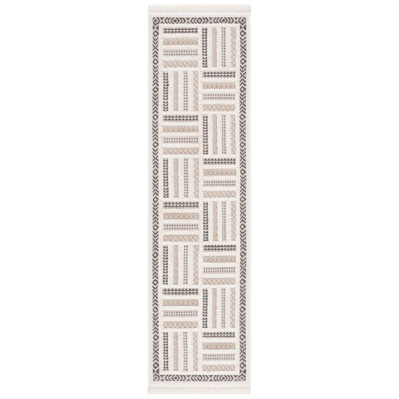 SAFAVIEH Urban Smriti Geometric Rug - 2'2" x 8' Runner - Beige/Ivory