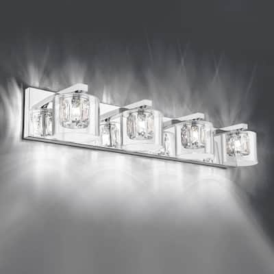 Kolt Chrome Traditional 4-Light Bathroom Vanity Light