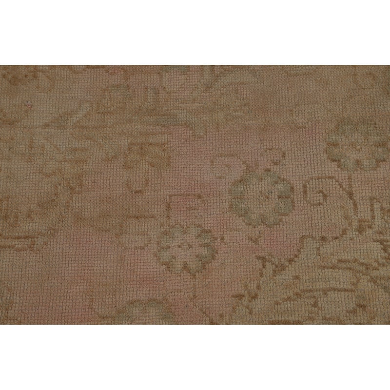 Pink & Gold Beige Tabriz Persian Vintage Rug Handmade Wool Carpet - 10'0" x 13'0"