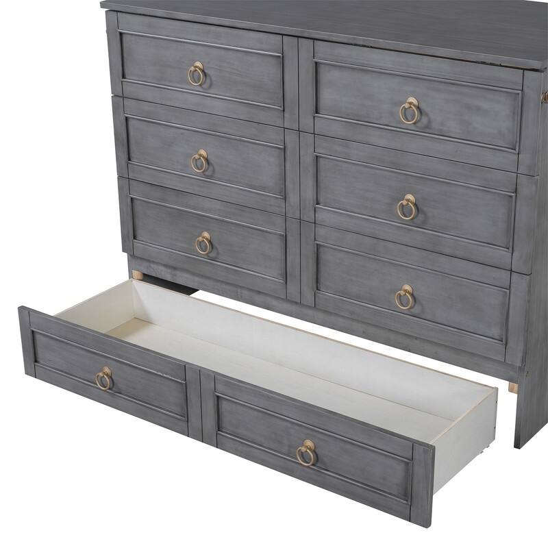 Murphy Bed Cube Cabinet with a Large Drawer, Full/Queen Size Murphy Chest Bed, Folding Murphy Bed Cabinet for Bedroom