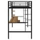 preview thumbnail 8 of 10, Twin Size Loft Bed Metal Frame Bed with Underbed Desk, Open Bookcase and 2 Side Stairs, Space Saving Platform Bed