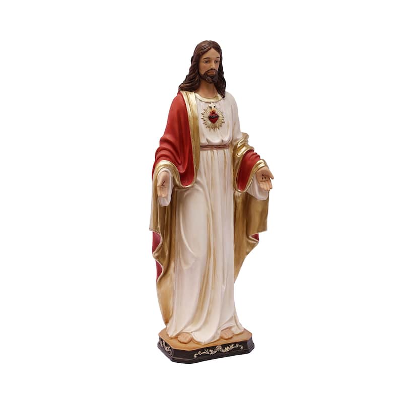 Standing Sacred Heart of Jesus Figurine with Open Hands - 12"