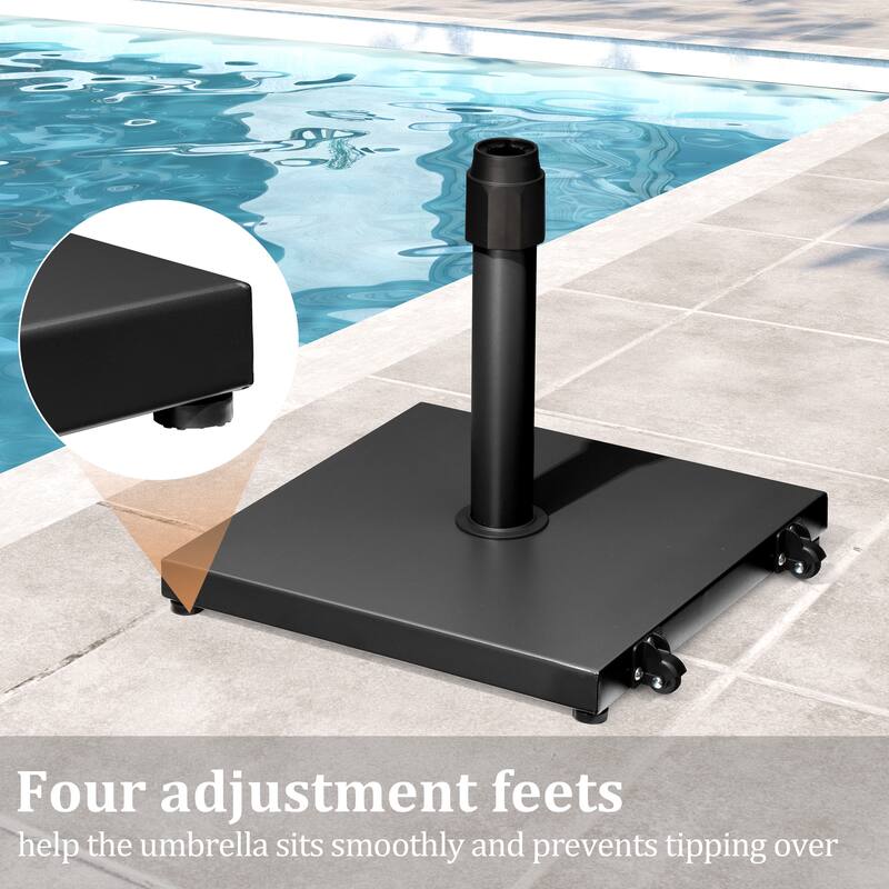 Pellebant Outdoor 9 x 5 FT Patio Market Umbrella Rectangular with Wheels Base