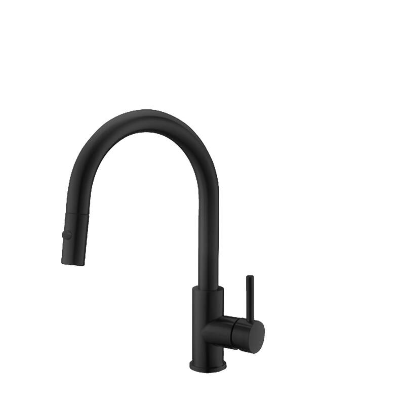 STYLISH Kitchen Sink Faucet Single Handle Pull Down Dual Mode in Stainless Steel - Faucet Height: 14 1/8" | Spout Height: 6 3/4"