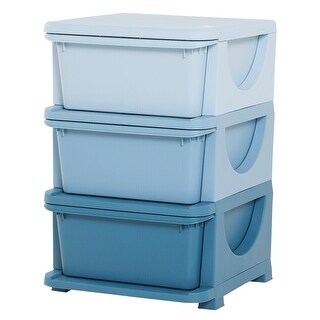 3 Tier Kids Storage Unit Dresser Tower with Drawers Chest Toy Organizer for Bedroom Nursery Kindergarten Living Room