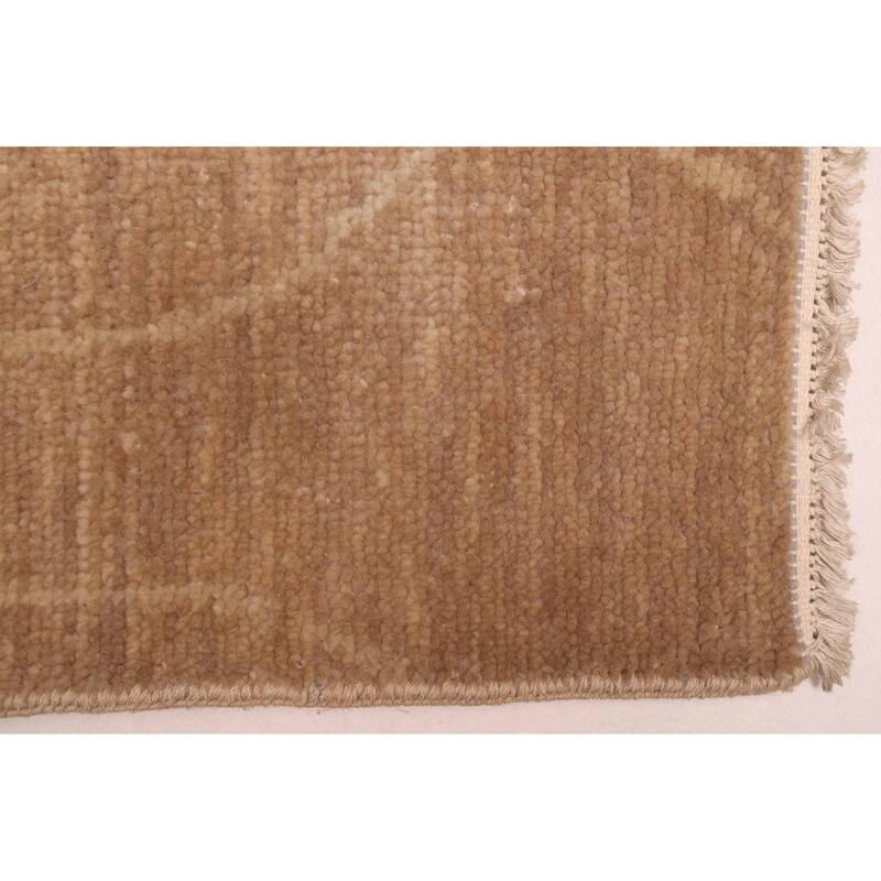 ECARPETGALLERY Hand-knotted Mystique Brown Wool Rug - 3'0 x 9'7