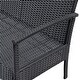 Costway 4 PCS Outdoor Patio Rattan Wicker Furniture Set Table Sofa Cushioned Deck Black - Thumbnail 4