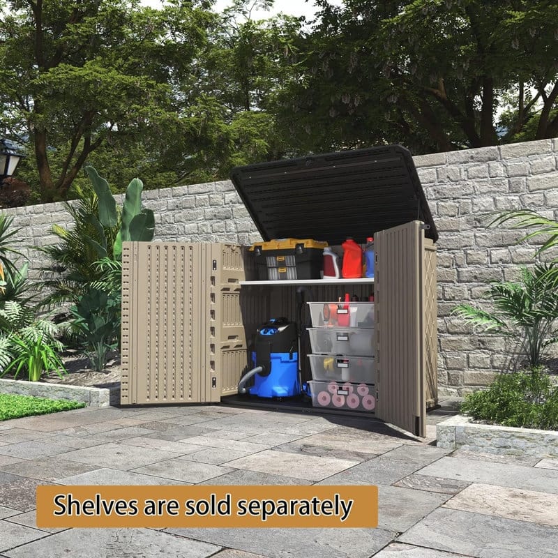 Outdoor Resin Deck Box Storage Shed for Garden,Patios,Backyards,Tools