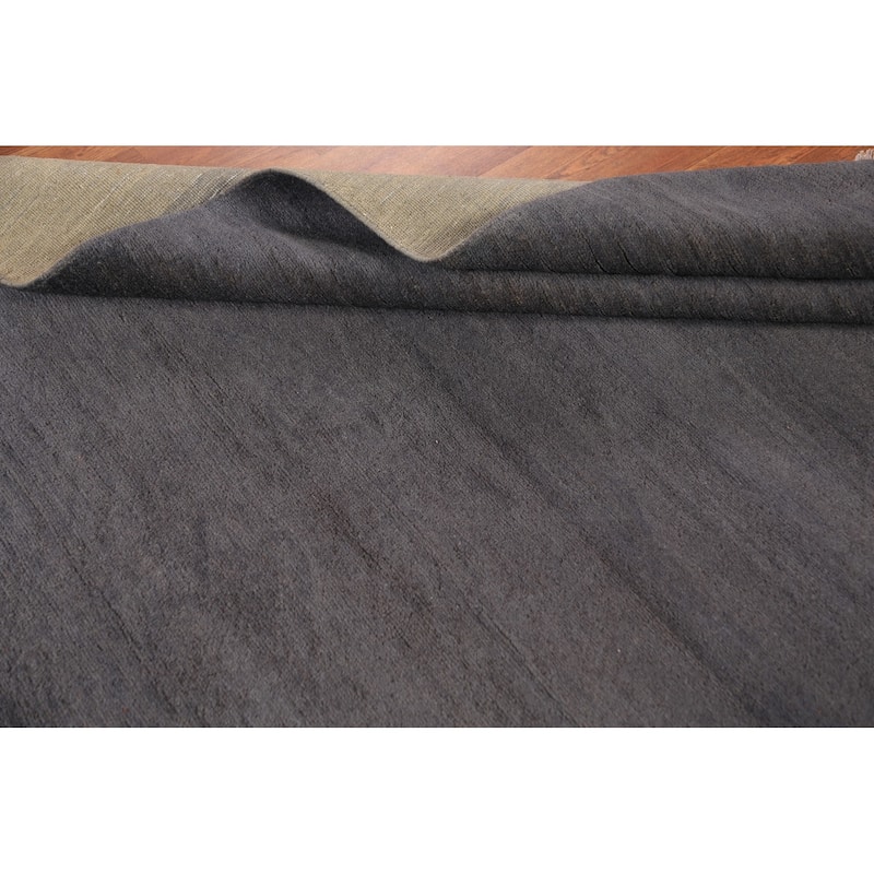 Gray Blue Modern Gabbeh Oriental Rug Handmade Wool Carpet - 5'1" x 6'6"