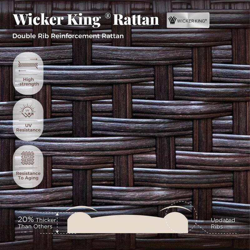 MAISON ARTS Patio Furniture Set with 56" Fire Pit Table, Deep Seating Sofa & Swivel, Rocking, and Fixed Chairs (5 Seats, Beige)