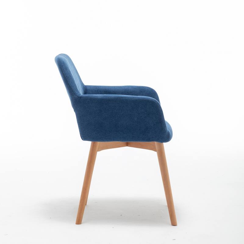 GTU Furniture 2pcs Modern Velvet Wood Leg Arm Accent Chair for Bedroom Living room set