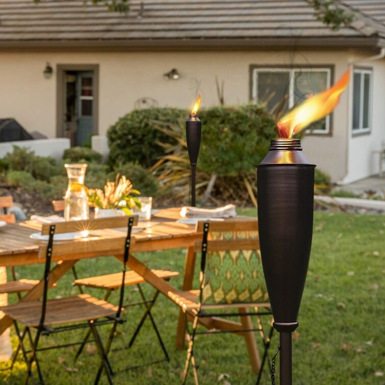 Deco Home Set of 4 Garden Tiki Torch Citronella Metal Outdoor Torch 60inch Bed Bath Beyond 33528818