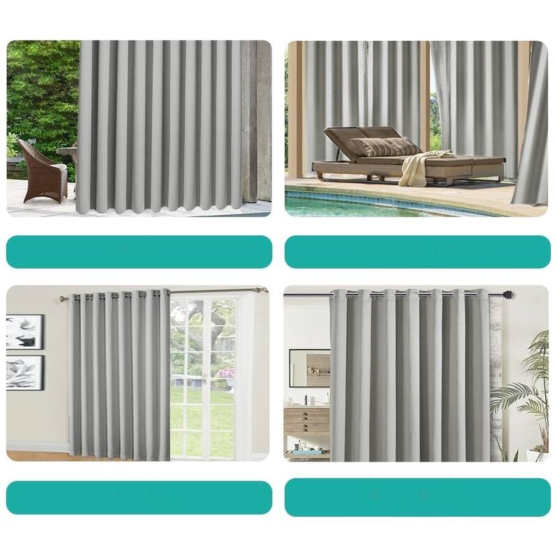Pro Space Extra Wide Waterproof Outdoor Blackout Grommet Top Curtain (1 Panel)