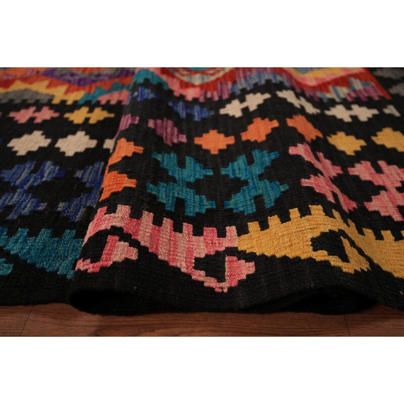 Reversible Kilim Oriental Area Rug Flatweave Home Decor Wool Carpet - 8'9" x 11'4"