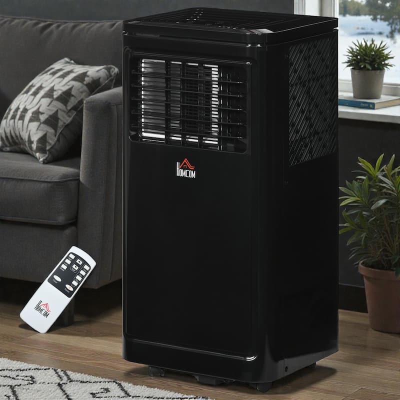8000 BTU Portable Air Conditioner Evaporative Cooler, 4-in-1 AC Fan with Dry Mode, Remote Control - Black