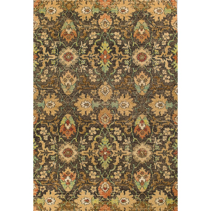 Kas Rugs Casablanca Mid-Century Floral Area Rug - 9'10" x 13'2" - Mocha