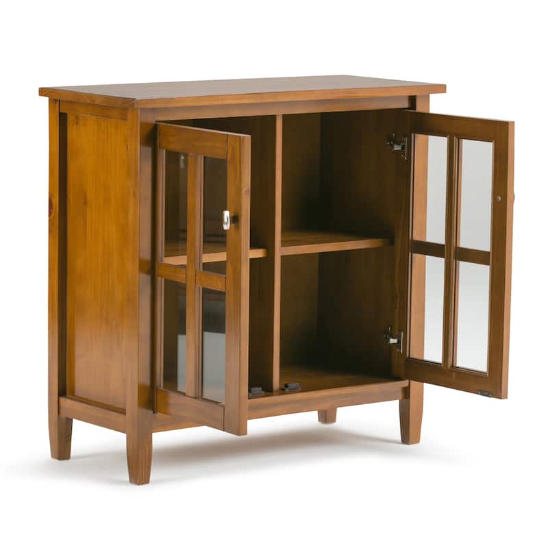 WYNDENHALL Norfolk SOLID WOOD 32 inch Wide Transitional Low Storage Cabinet - 32"w x 14"d x 31" h