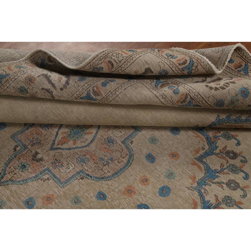 Medallion Tabriz Persian Area Rug Hand-Knotted Wool Carpet - 8'2"x 10'10"