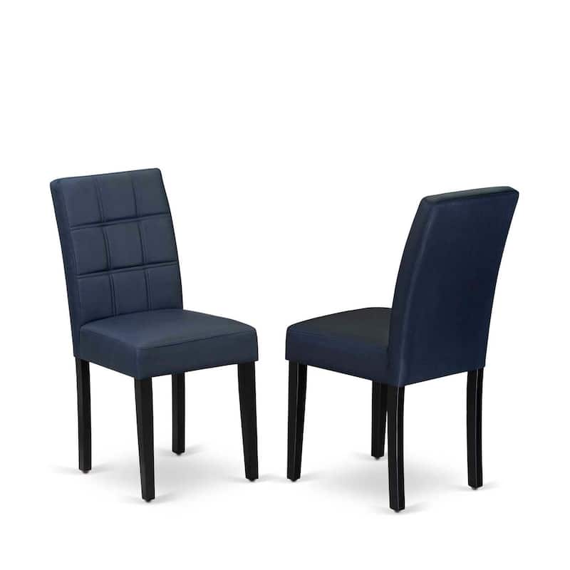 Round Dining Table Set with 2 Chairs - Kitchen Table Set, Black & Navy Blue