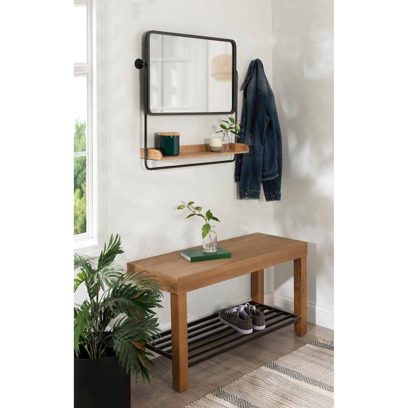Kate and Laurel Rheeves Mirror with Shelf - 27x7x26