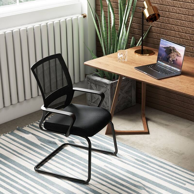 Gymax Office Mesh Chair Set of 4 Upholstered Guest Conference Chair
