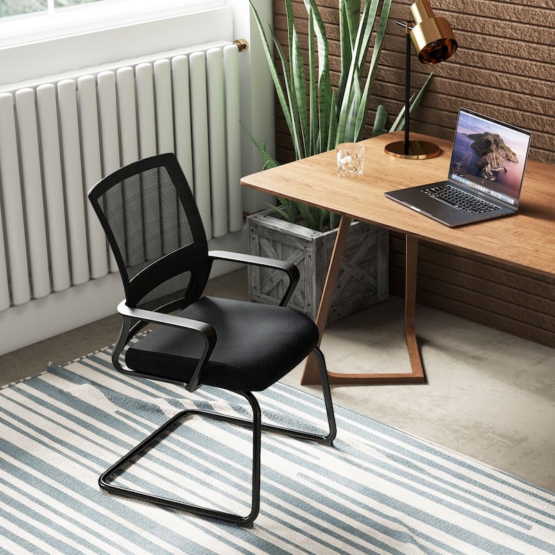 Gymax Office Mesh Chair Set of 8 Upholstered Guest Conference Chair