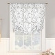 preview thumbnail 1 of 4, No. 918 Francine Embroidered Foliage Semi-Sheer Rod Pocket 1-Piece Window Tie-up Shade - 42" x 63" 42" x 63" - White / Grey